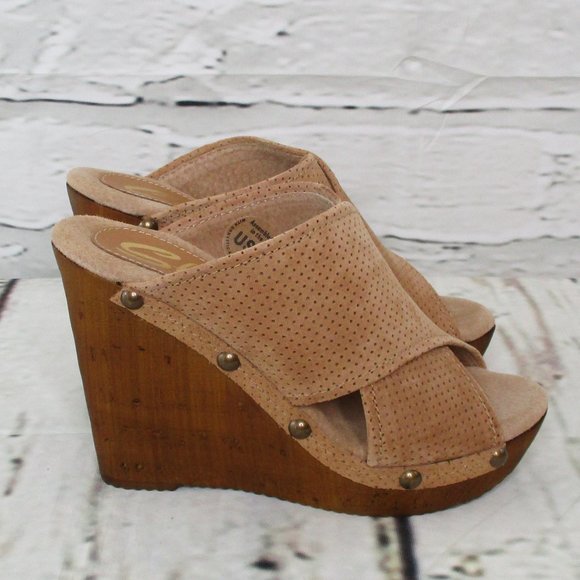 Sbicca Declan Suede Slide Platform Wedge Sandals - Picture 3 of 8